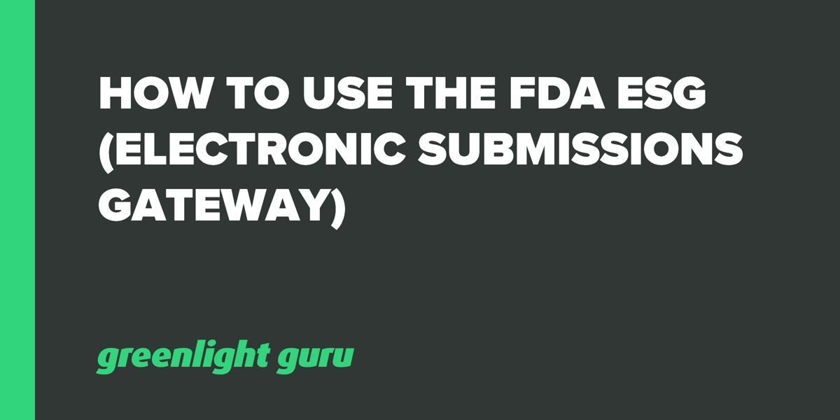 How to Use the FDA ESG (Electronic Submissions Gateway)